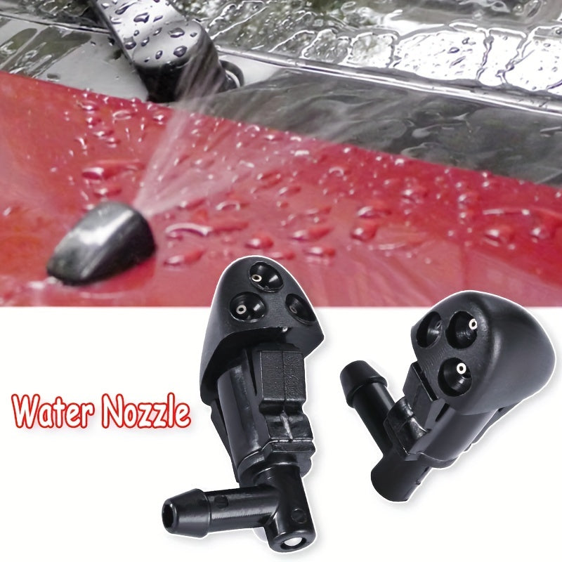 Black Dual Windshield Wiper Spray Nozzle for Cars Durable ABS Plastic