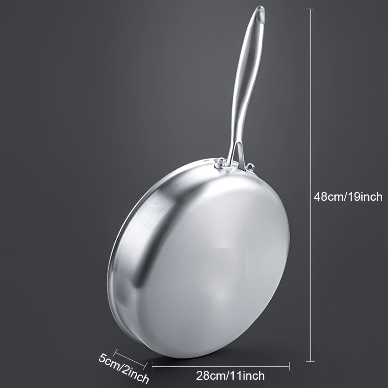 11-дюймовая сковорода из нержавеющей стали с тройным дном, антипригарное покрытие, безопасна для духовки, безопасна для посудомоечной машины