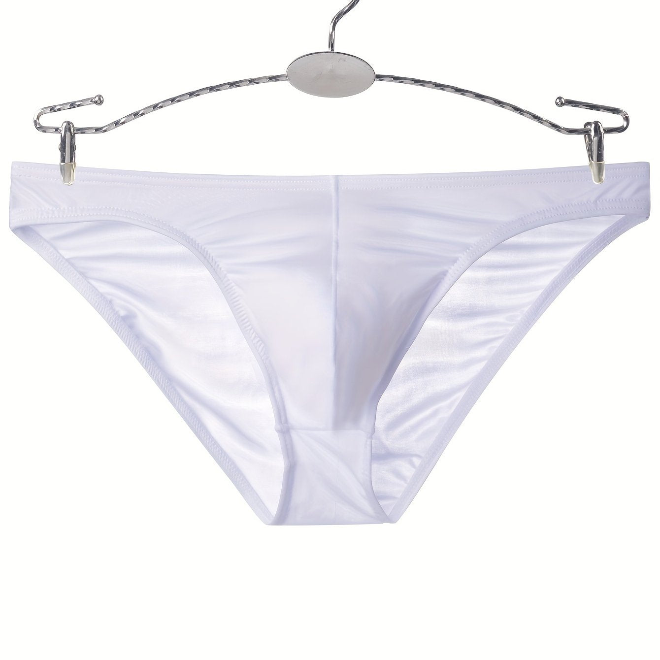 Men's Sheer Knit Low-Waist Briefs Breathable Stretchable Solid Color for Yoga 160gsm