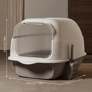 Yangi yopiq mushuk axlat qutisi, barcha mushuk tanalari uchun mo'ljallangan, hidni to'suvchi, suyuqlik o'tkazmaydigan, suzishdan himoyalangan, oson tozalanadigan uy hayvoni hojatxonasi, mustahkam silikon va PP materialidan tayyorlangan.