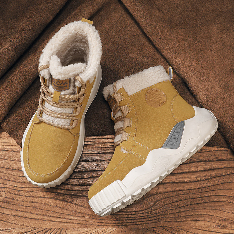 Women Winter Slip-On Sneakers with Fleece Lining and Cushioned Sole