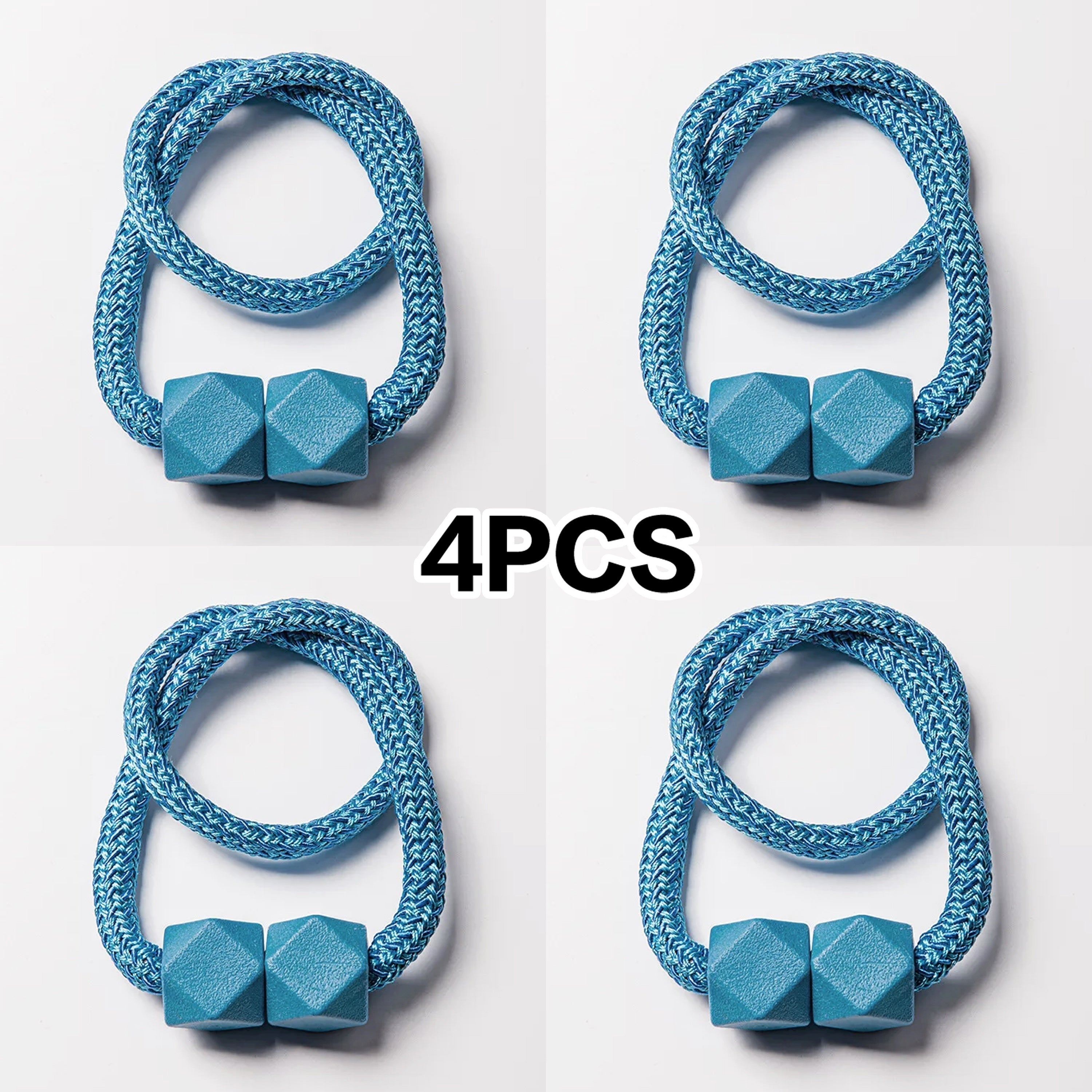 Cube Magnetic Curtain Tiebacks Set 4 Pieces Thick Rope Holdbacks for Bedroom Living Room