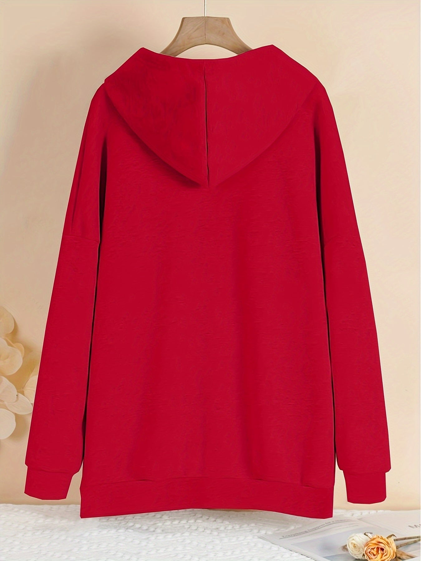 Plus Size Women's Hoodie Zipper Drawstring Long Sleeve Fall Winter Casual