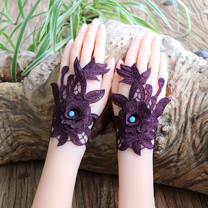 Ayollar uchun tikilgan barmoqsiz qo‘lqoplar, bilakni qo‘llab-quvvatlash bilan, polyester, moda aksessuari