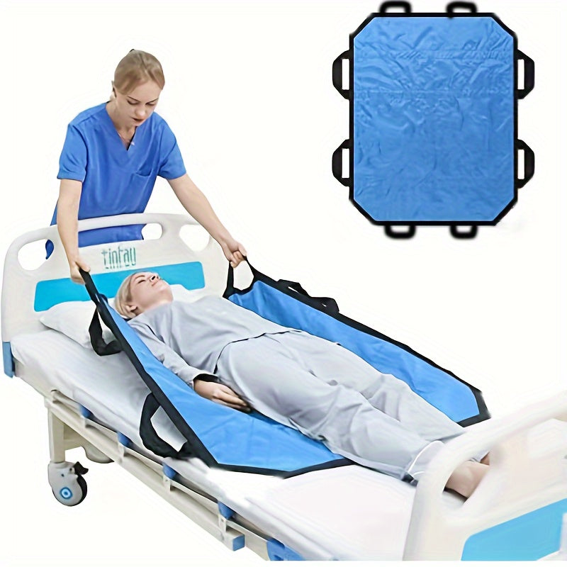 Heavy-Duty Blue Canvas Patient Transfer Sling for Safe Lifting and Repositioning