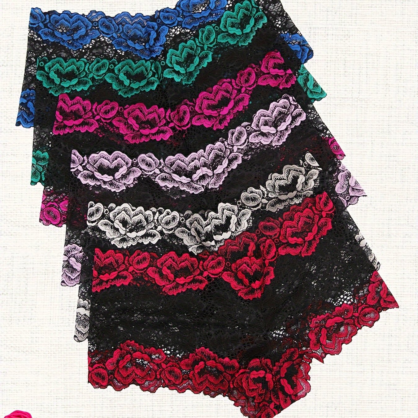 6 кружевных трусиков, женские прозрачные интимные трусики, сексуальное белье и нижнее белье.