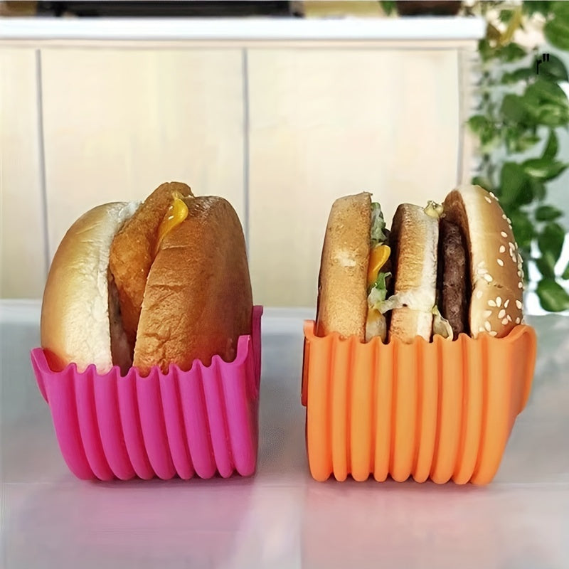 Set of 4 Silicone Hamburger Clips for Portable No-Contact Food Storage