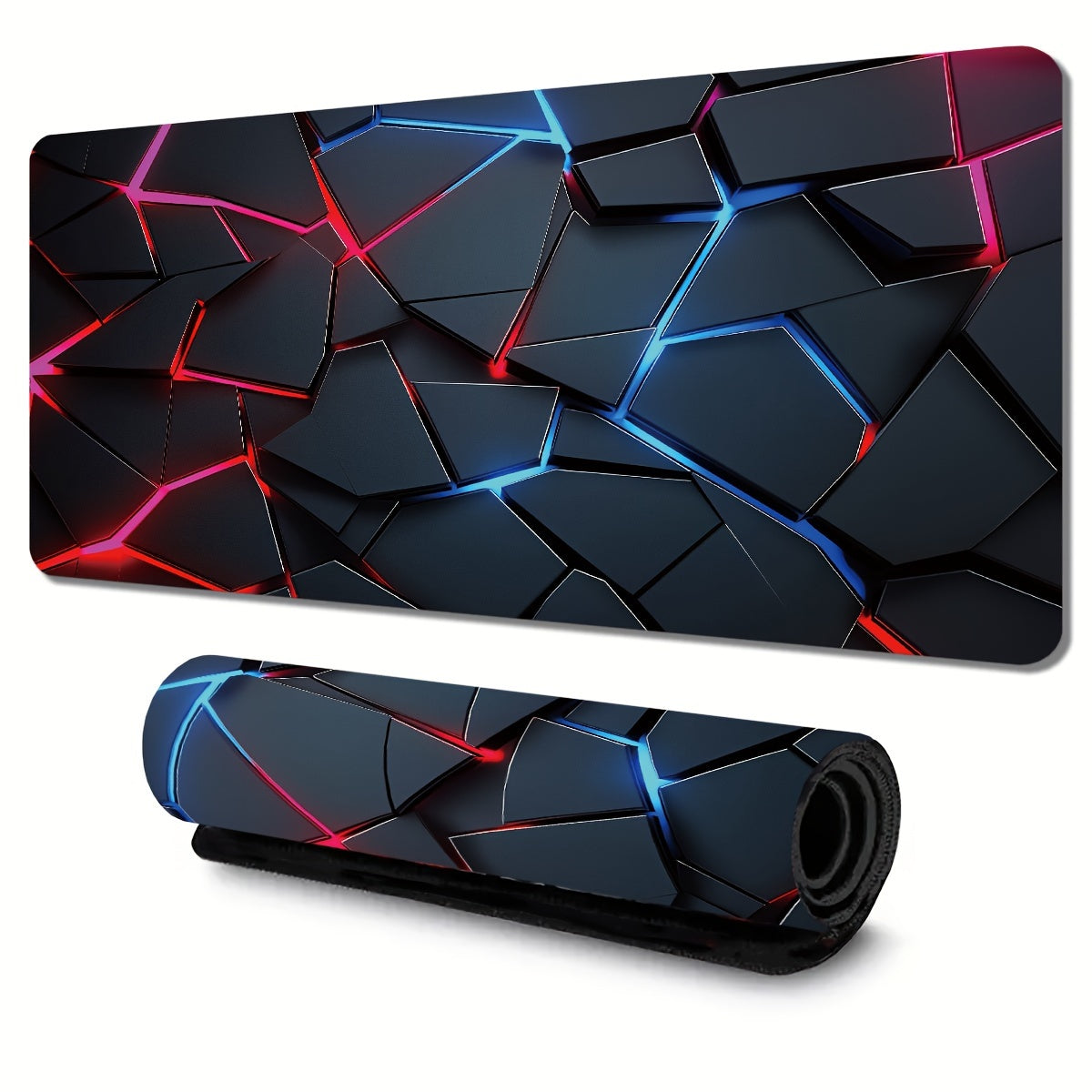 90x40cm Rectangle Gaming Mouse Pad with Red and Blue Gradient Non-Slip Rubber Base