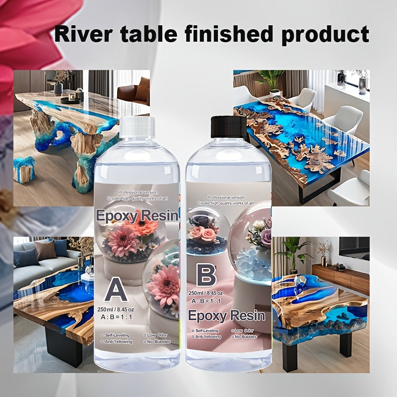 Kit de resina epoxi transparente de 16 oz para manualidades, joyería, decoración del hogar, a prueba de agua, curado rápido