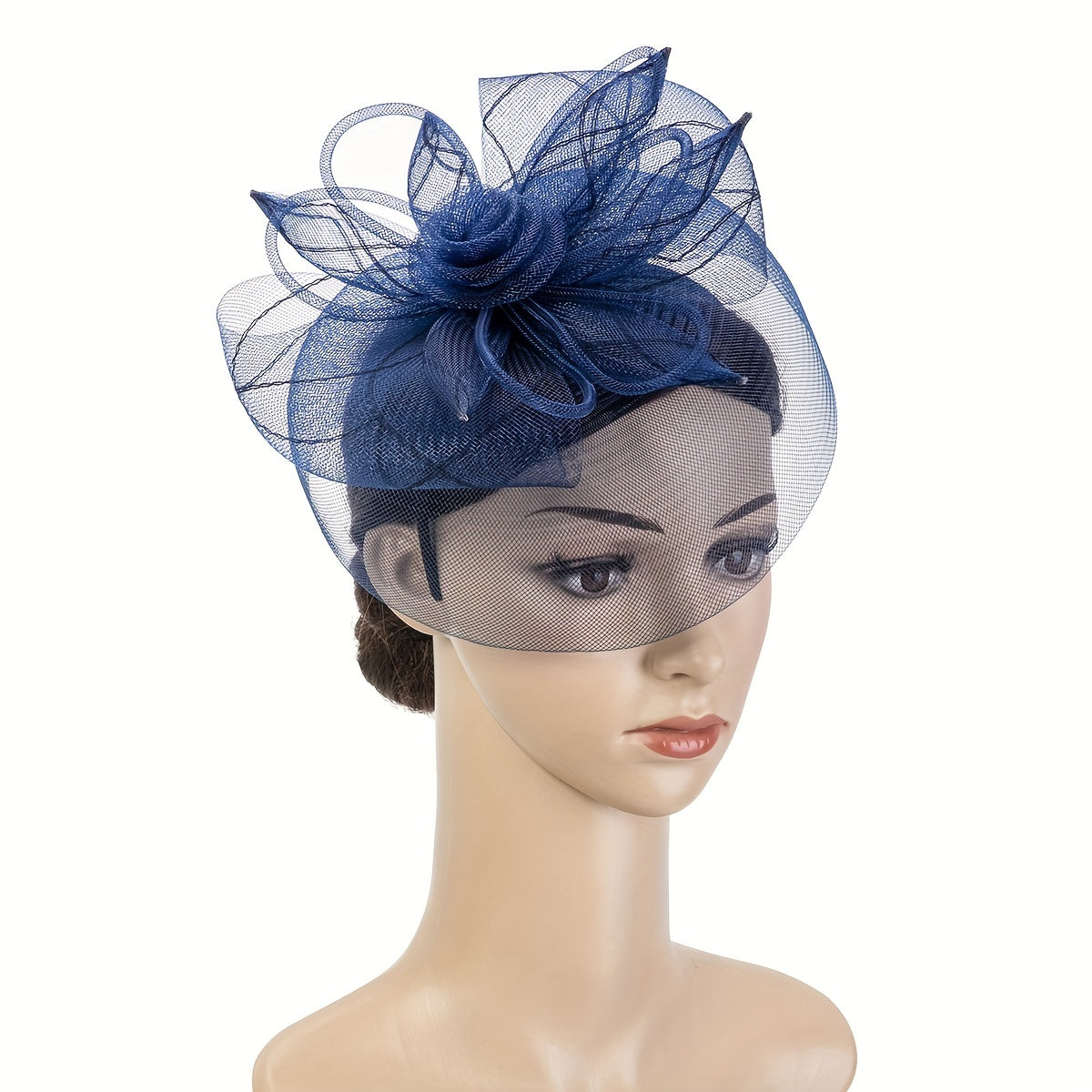 Women's Flower Mesh Feather Fascinator Headband for Weddings, Parties, and Horse Racing