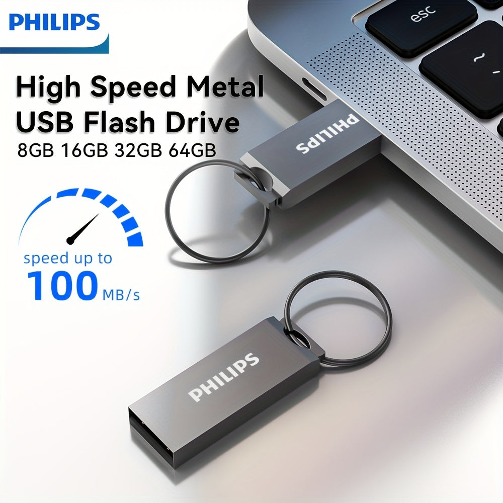 High-Speed Metal USB 2.0 Flash Drive 8GB 16GB 32GB 64GB Retractable Shockproof Antimagnetic Keyring