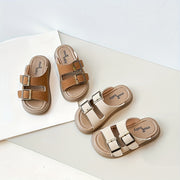 Girls Summer Open-Toe Slippers Lightweight Breathable PU Casual Indoor Outdoor