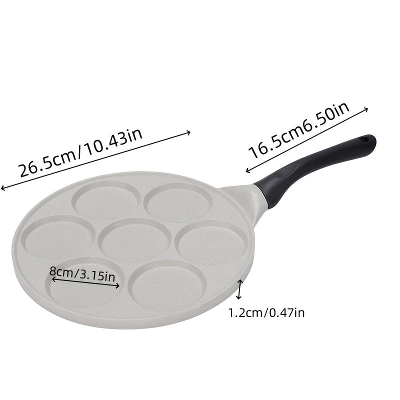 Ko'p komponentli alyuminiy qovurish panasi 7 qolip bilan - BPA-siz, quvvat talab qilinmaydi, vafli, pancake va tuxum tayyorlash uchun ideal - oshxonangiz uchun ko'p funksiyali nonushta pishirish asbobi