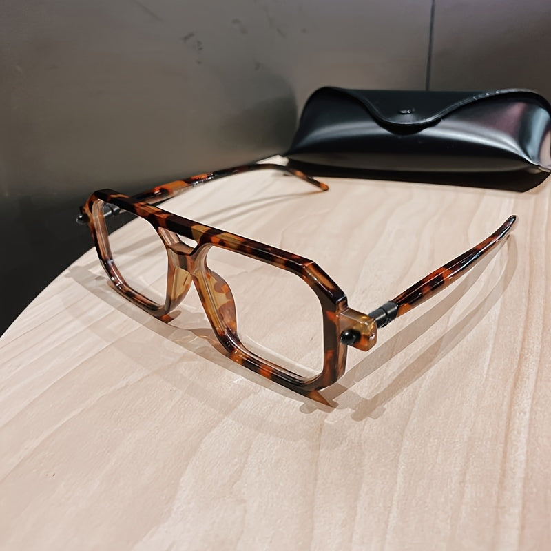 Retro Katta Ramkali Shisha Erkaklar Ayollar Ikki Ko'prik Zamonaviy Ko'zoynaklar Kundalik kiyish uchun