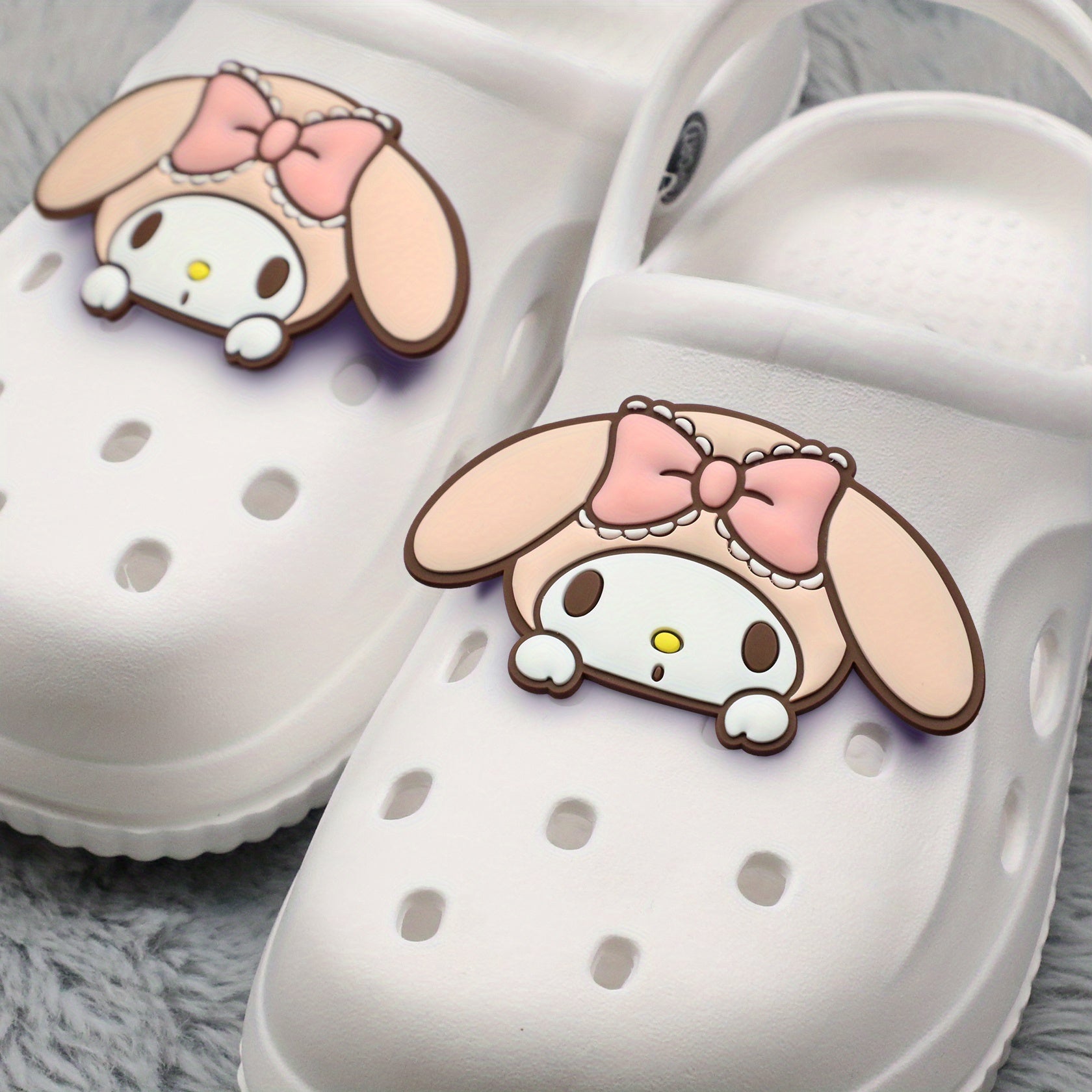 Women EVA Clogs Flat Slides with Cartoon Design, Black White Summer Footwear