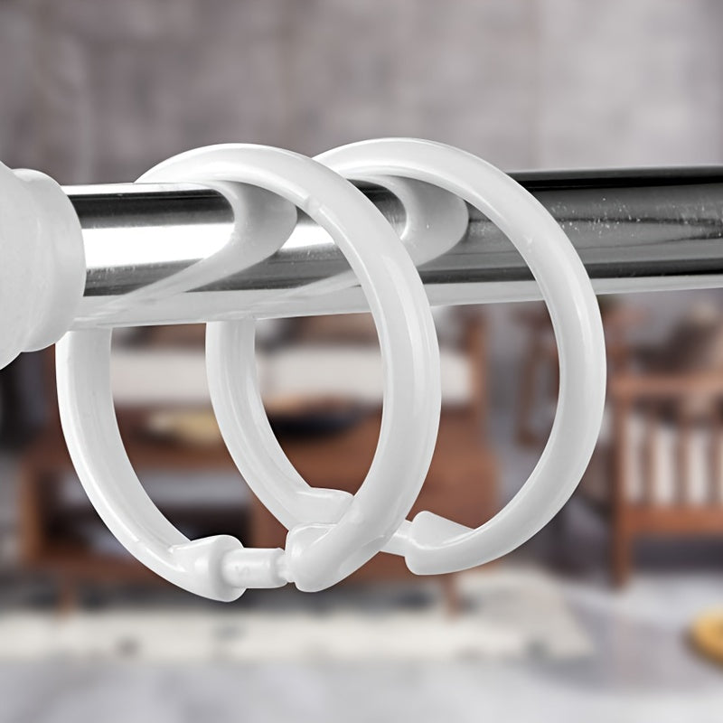 12 Premium Plastic O-Shaped Shower Curtain Rings for Bathroom Use
