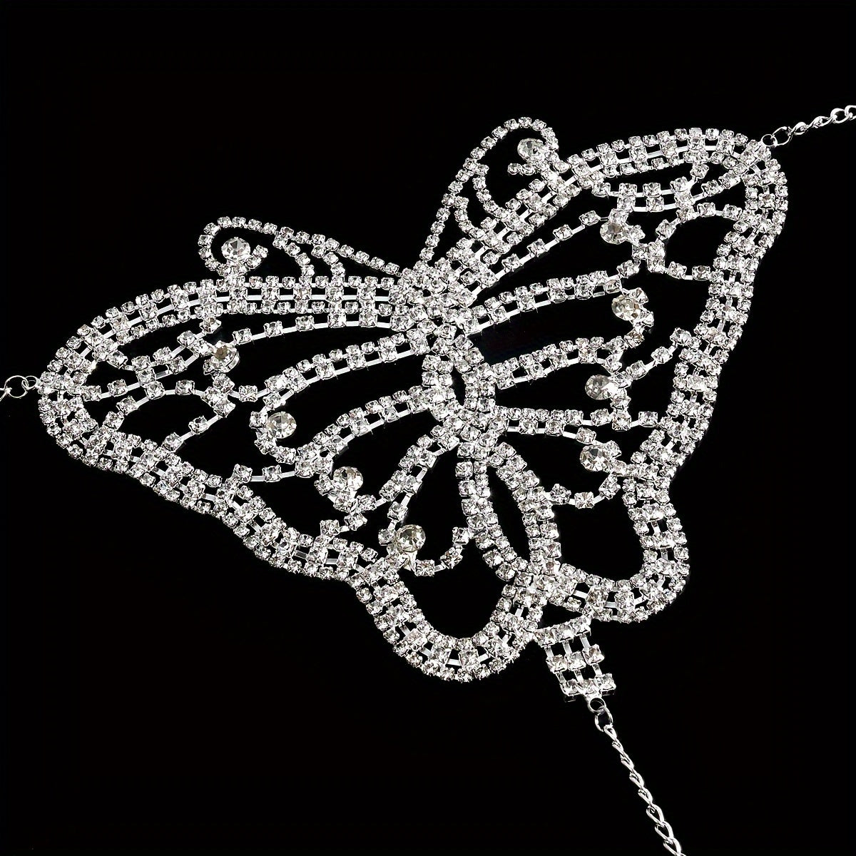 Women's Rhinestone Embellished Bikini Thong Body Chain Set, 4-Piece Collection