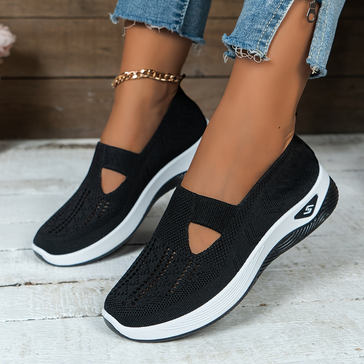 Women's Slip-On Sneakers Breathable Fabric Low Top All-Season Comfort
