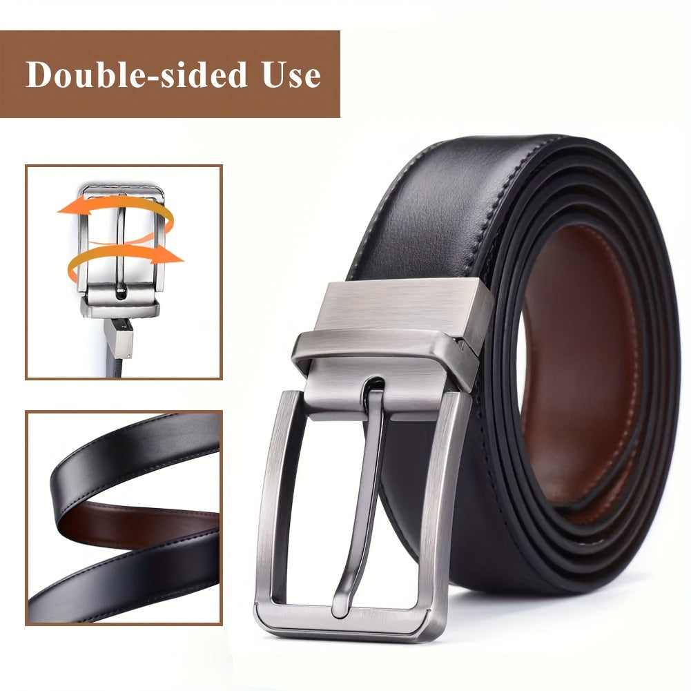 Men's Genuine Leather Belt with Automatic Buckle for Casual Wear