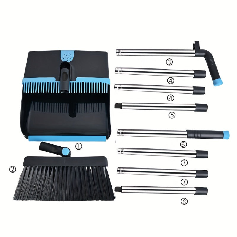 Uy uchun cho'tka va changyutgich to'plami, uzoq tutqichli va buriladigan bosh bilan