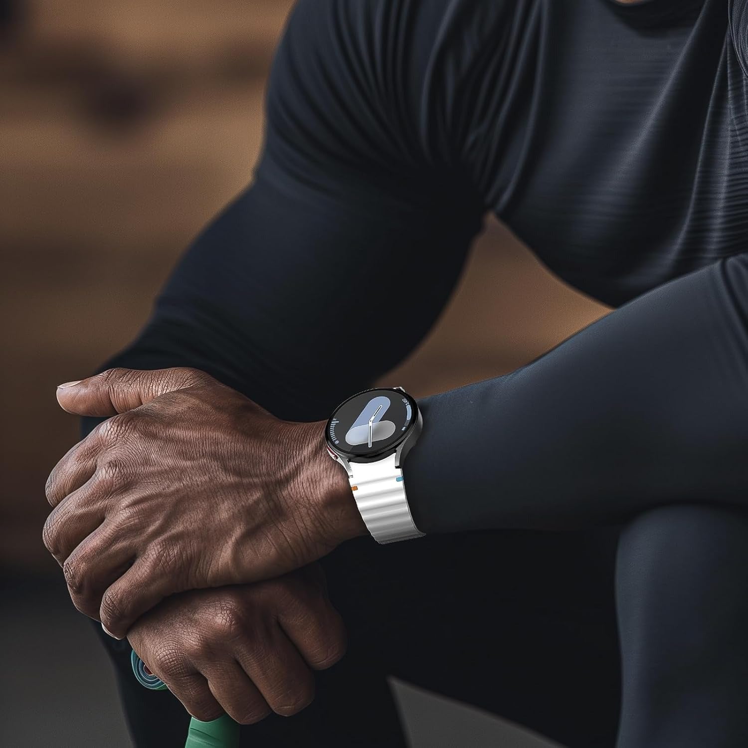 Silicone Sport Watch Band with Wavy Stitch Design and Tempered Glass Case for Samsung Galaxy Watch 4 5 6 7 40mm 44mm