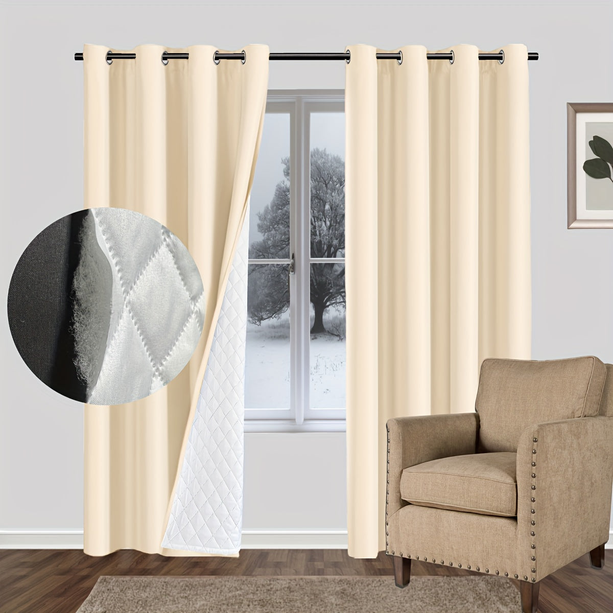 Thickened Soundproof Windproof Curtain Panels for Modern Home Door or Room Divider