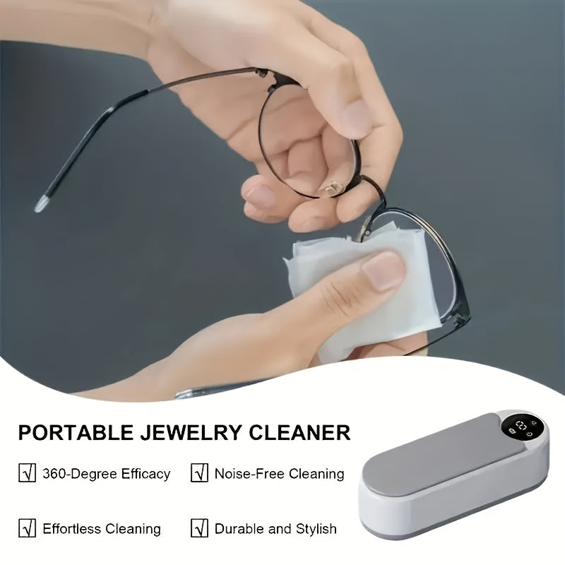 Limpiador portátil de joyería, gafas y relojes con vibración y batería recargable