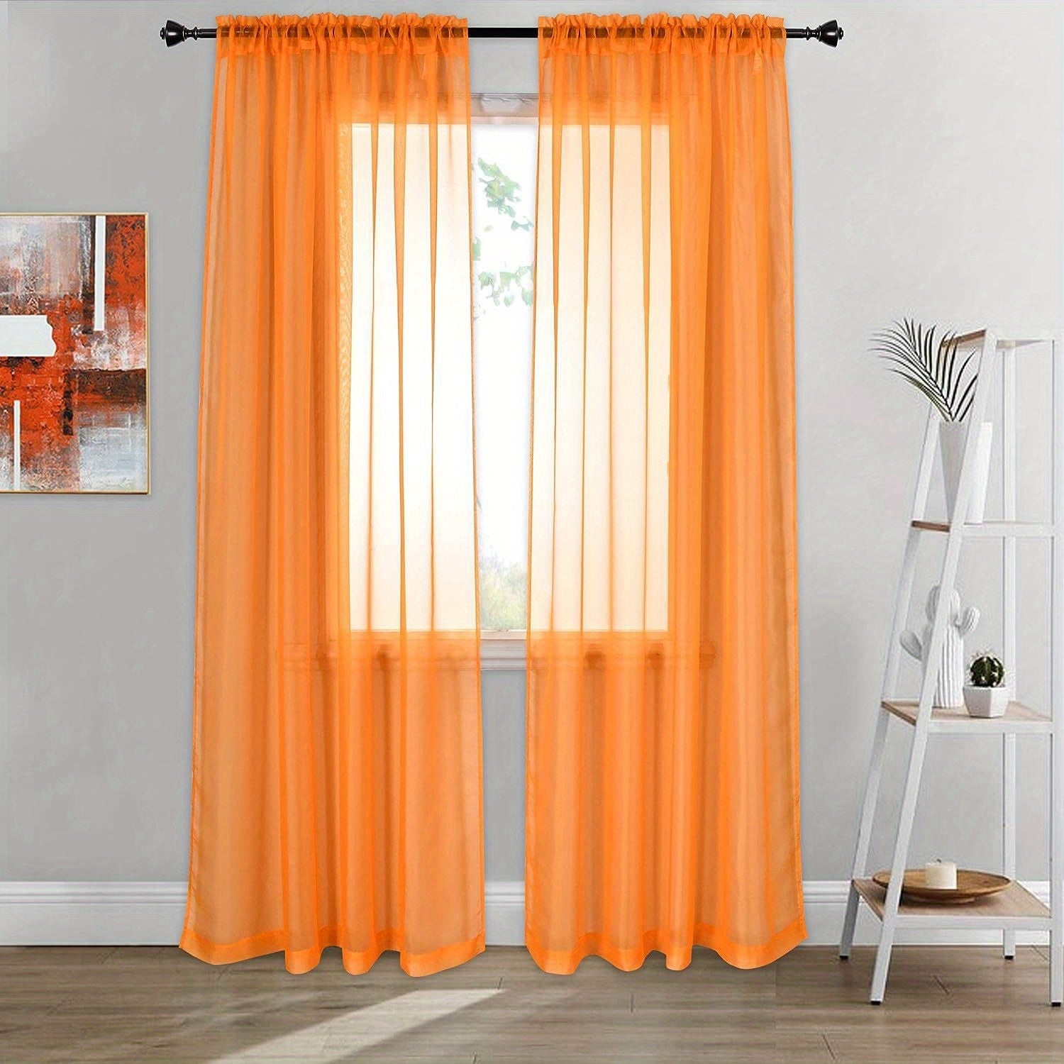 Sheer Curtain Panels with Rod Pocket for Bedroom Living Room Office Kitchen