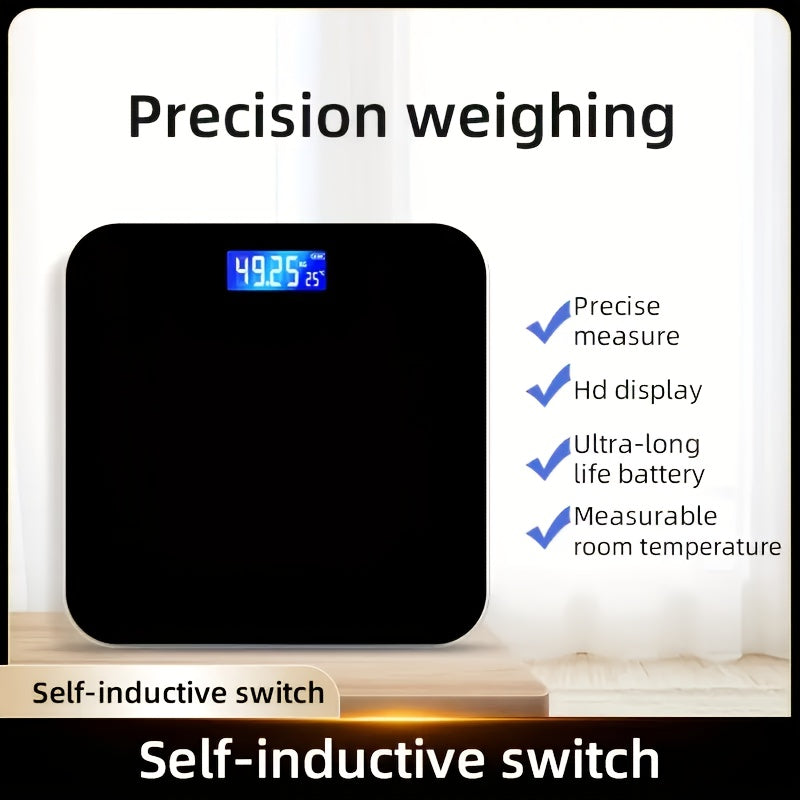 Digital bathroom scale tempered glass battery-powered high-precision 180kg LCD display