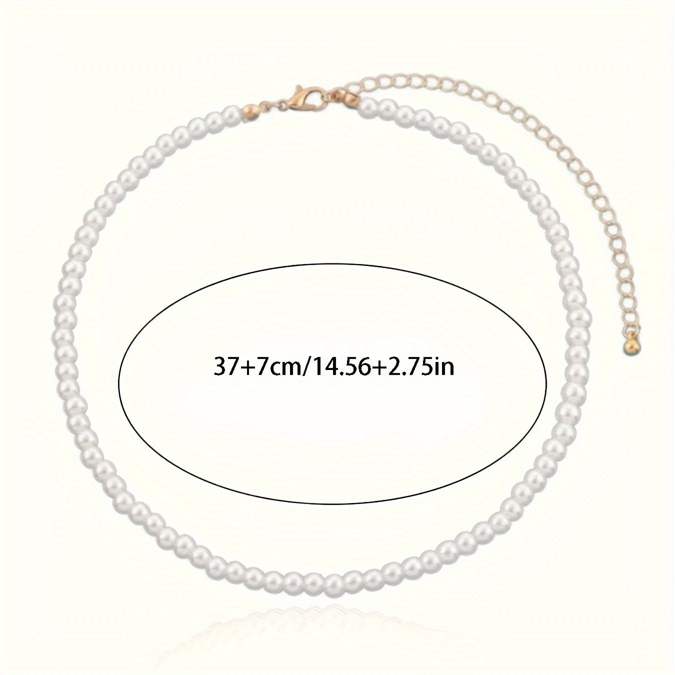 Women's Imitation Pearl Choker Necklace Resin Beaded Wedding Party Accessory