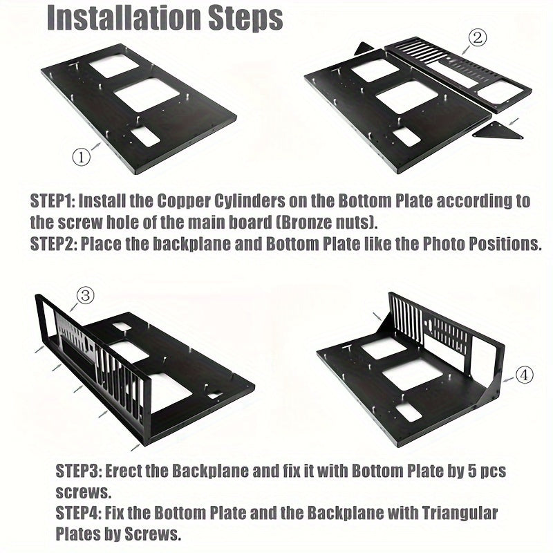 Black Alloy Steel Test Bench Case for MicroATX and ITX Motherboards