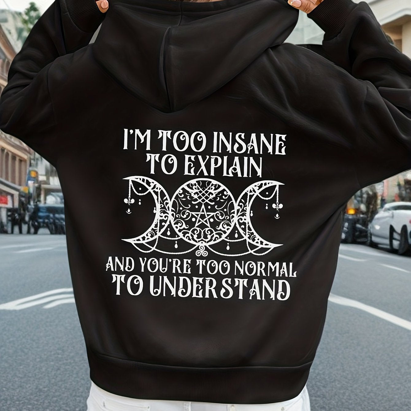 Толстовка худи с длинными рукавами для женщин больших размеров с принтом лозунга и красной пальмовой тематикой