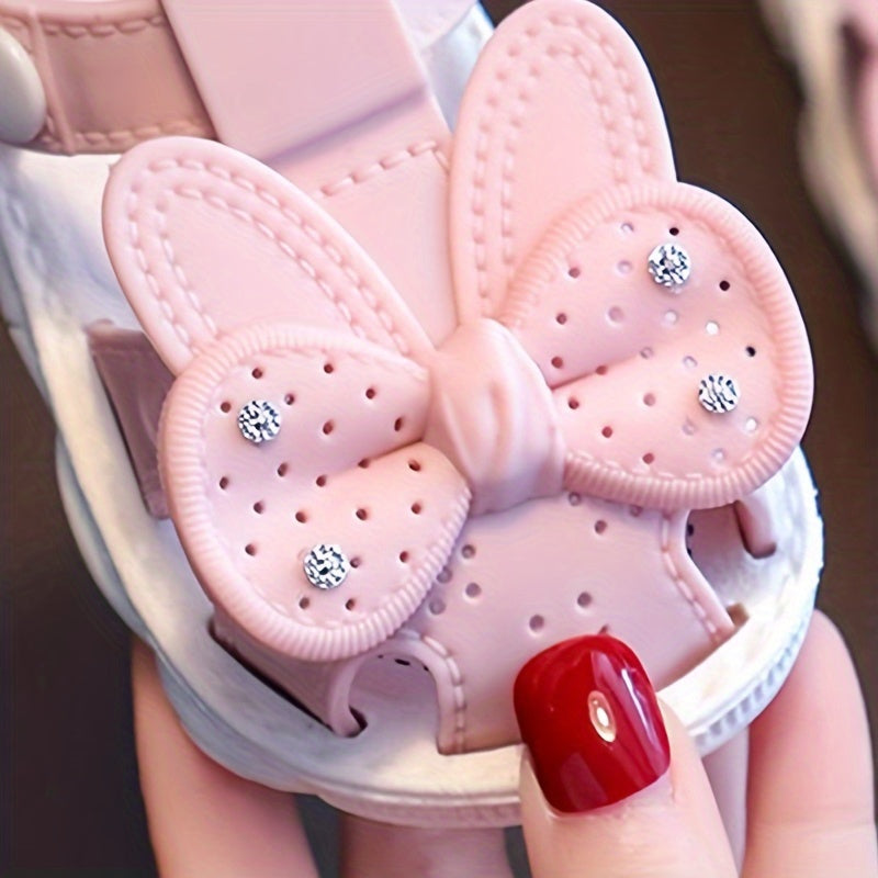 Qizlar uchun yoqimli kamonli yozgi sandeallar - Bolalar uchun qulay, sirpanmaydigan poyabzal