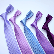 Men's Checkered Jacquard Neck Tie 3.15 Inch Multicolor Business Casual Gift