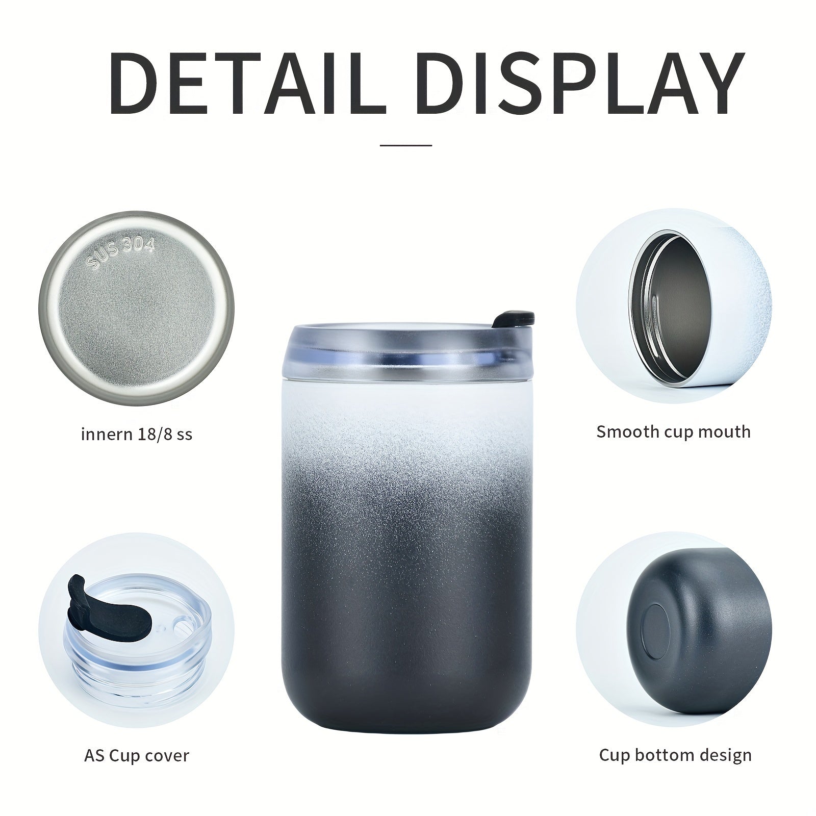 13.5 унций (400 мл) нержавеющая сталь термокружка с герметичной крышкой для горячих и холодных напитков. Без BPA, можно мыть в посудомоечной машине.