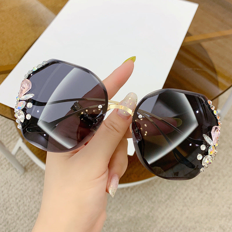 Women's Rhinestone Rimless Glasses Fashion Eyewear for Women