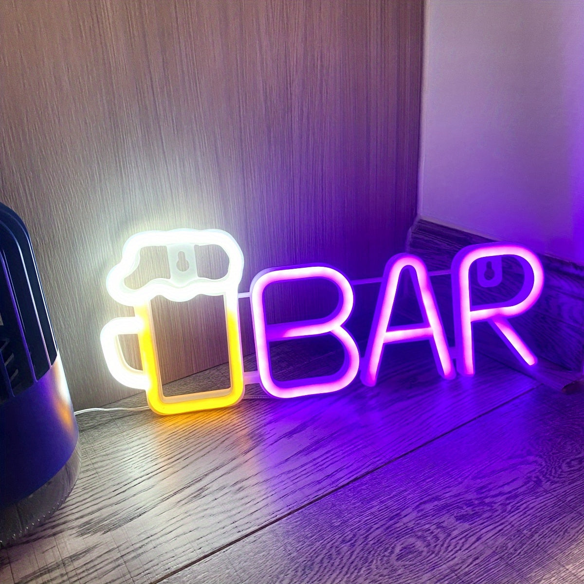Pink Neon Beer Mug Wall Sign 35x14cm LED Light for Party Decor Bedroom Dorm