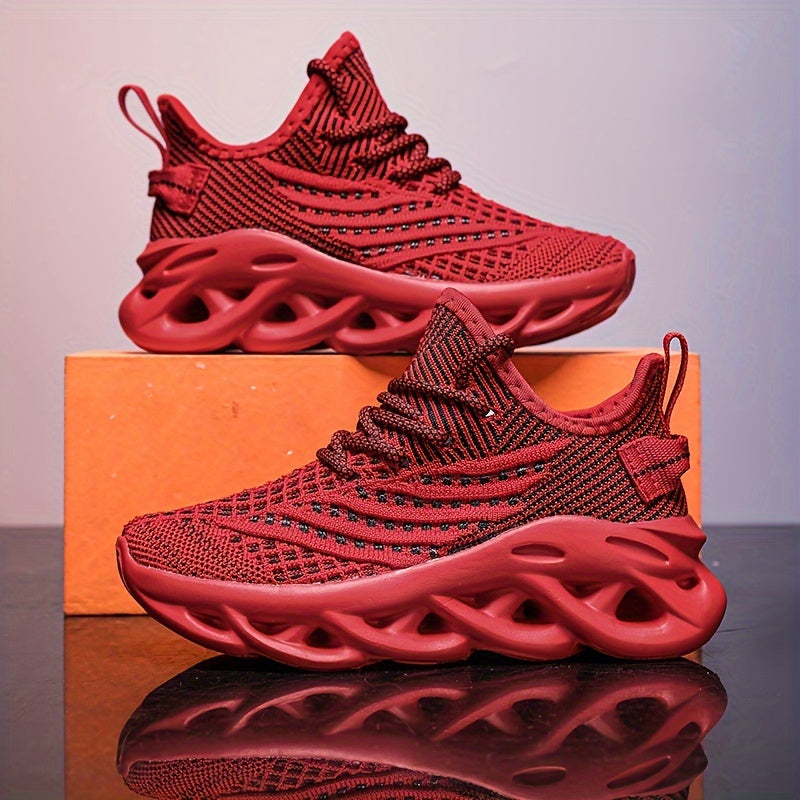 Kids Breathable Knit Sneakers for Tennis and Running All Season Lightweight EVA Sole