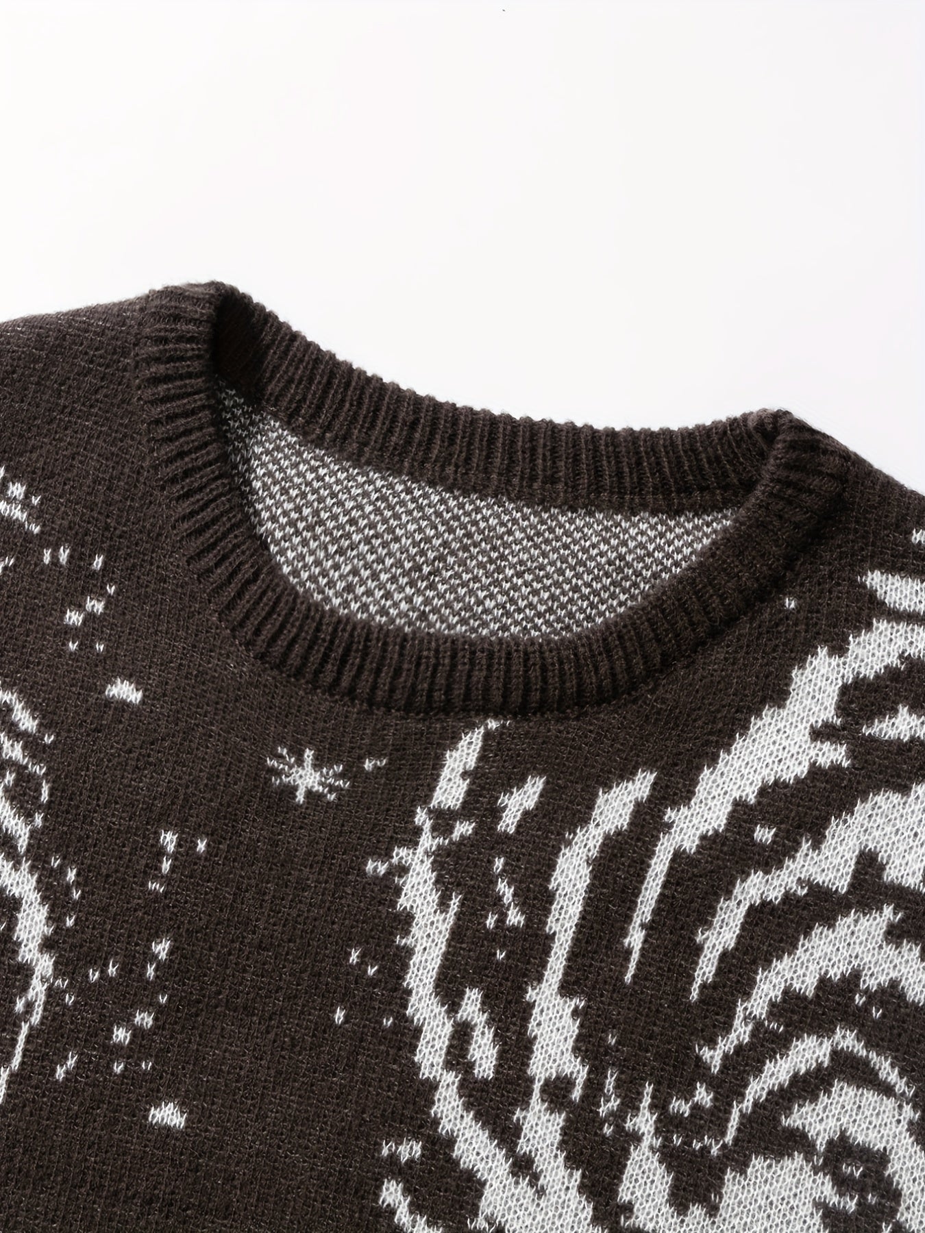 Men's Knit Sweater with Starry Graphic Print Plus Size Casual Pullover