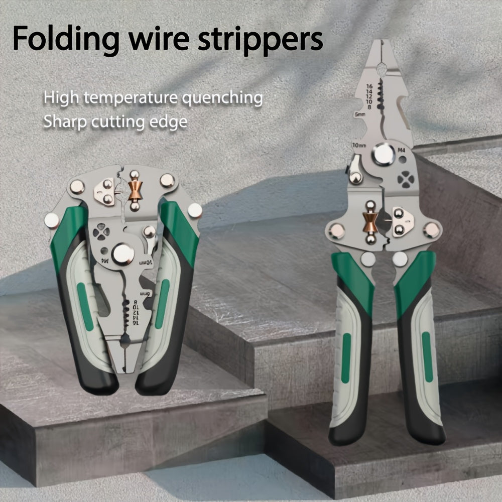 Multi-Functional Foldable Wire Strippers for Electricians and Household Use