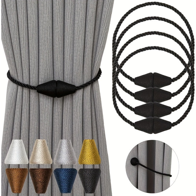 Set of 4 Magnetic Curtain Tiebacks for Outdoor and Home Decor Stylish Window Holdbacks
