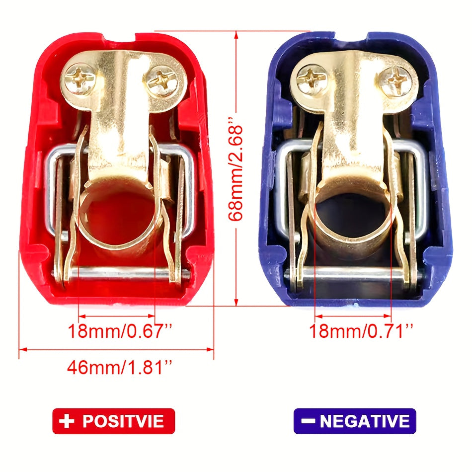 2 Pairs Automotive Battery Terminal Clamps Positive Negative Fast Release
