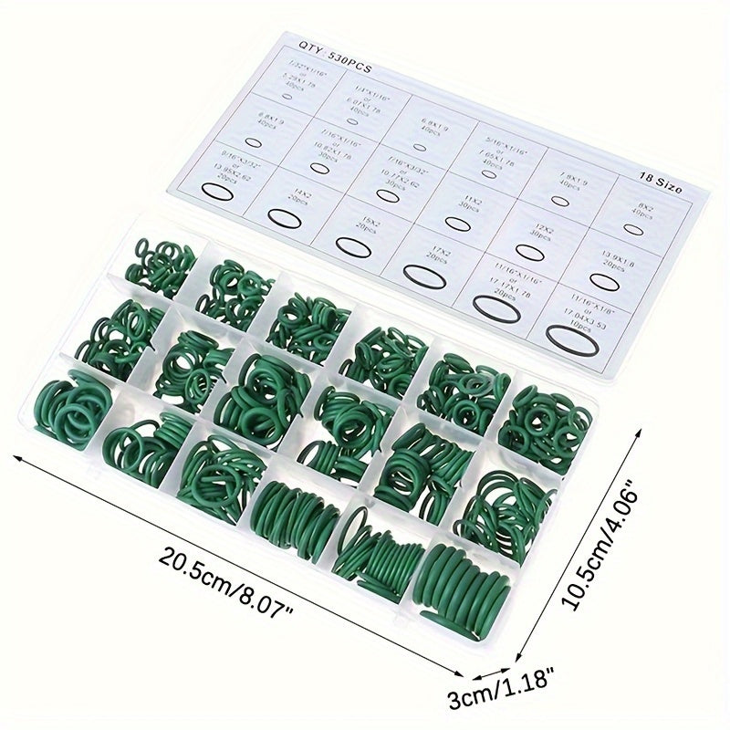 530 dona R134a Avtomobil konditsioneri uchun O-ring yopingani, ta'mirlash uchun rezina to'plami