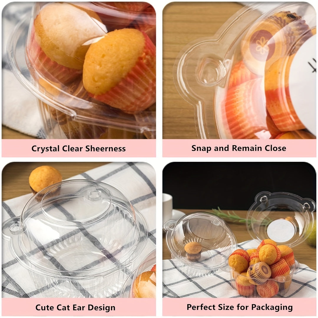 Clear Plastic Cupcake Boxes with Lids 20/40pcs Set for Muffins Pastries Sandwiches
