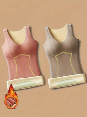 Conjunto de camisetas térmicas para mujer en verde claro y rosa púrpura ajustado, cuello redondo, para otoño e invierno, para capas