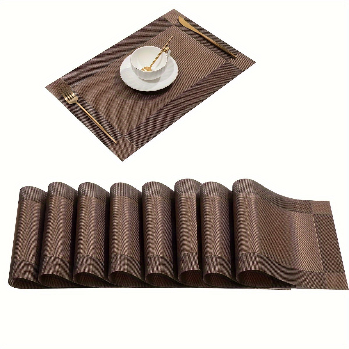 Set of 4, 6, or 8 Cotton Placemats for Dining Table