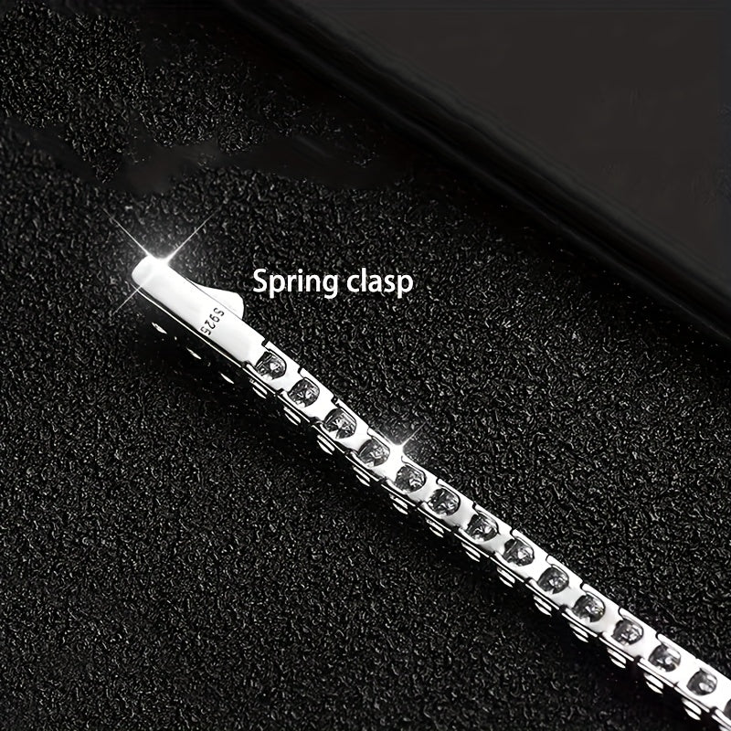 Unisex Synthetic Moissanite Tennis Wristband Boho Style Gold Plated Silver Hypoallergenic Jewelry