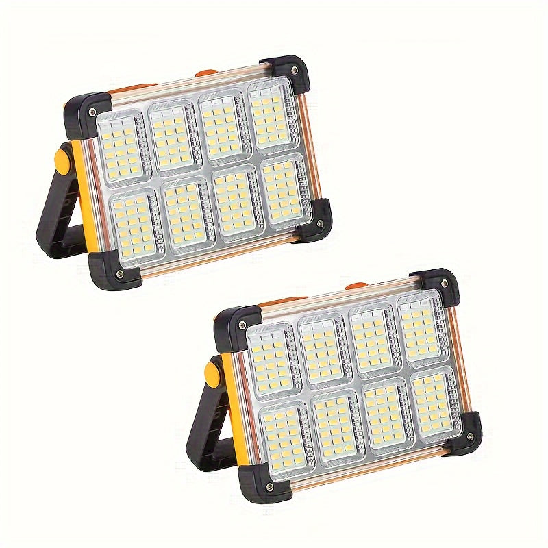144 ta ultra-yorqin LED bilan portativ floodlight, quyosh va USB orqali zaryadlanadigan, 3600mAh batareya, favqulodda vaziyatlar, lagerda, baliq ovlash uchun ideal. Mustahkam plastik material, ochiq havoda quyosh energiyasi bilan ishlaydigan floodlight.