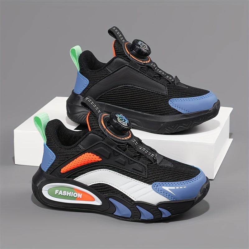 Мужские низкие дышащие кроссовки с вращающейся кнопкой для бега и повседневной носки