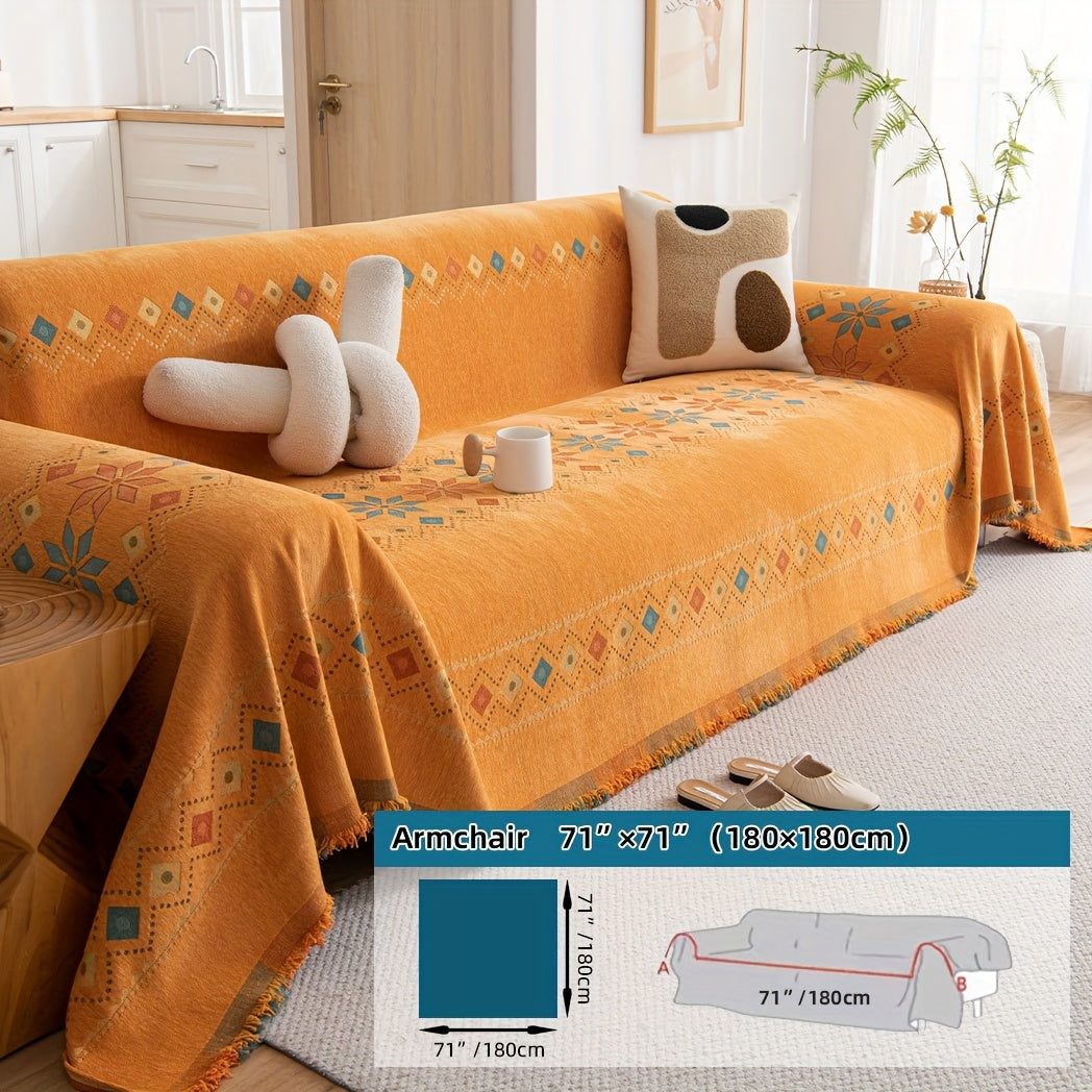 Boho-Style Sofa Cover All Seasons Non-Slip for Living Room Bedroom Office